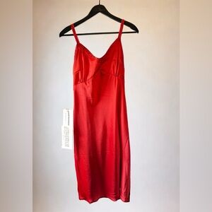 NWT! Scarlett Satin Slip Dress V Neck